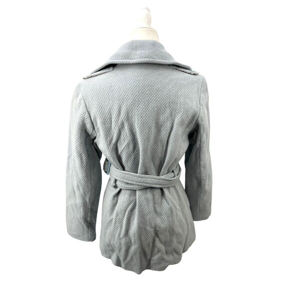 Sanyo Light Blue Double Breasted Wool and Cashmere Blend Pea Coat Women's Size 4 - Picture 5 of 13